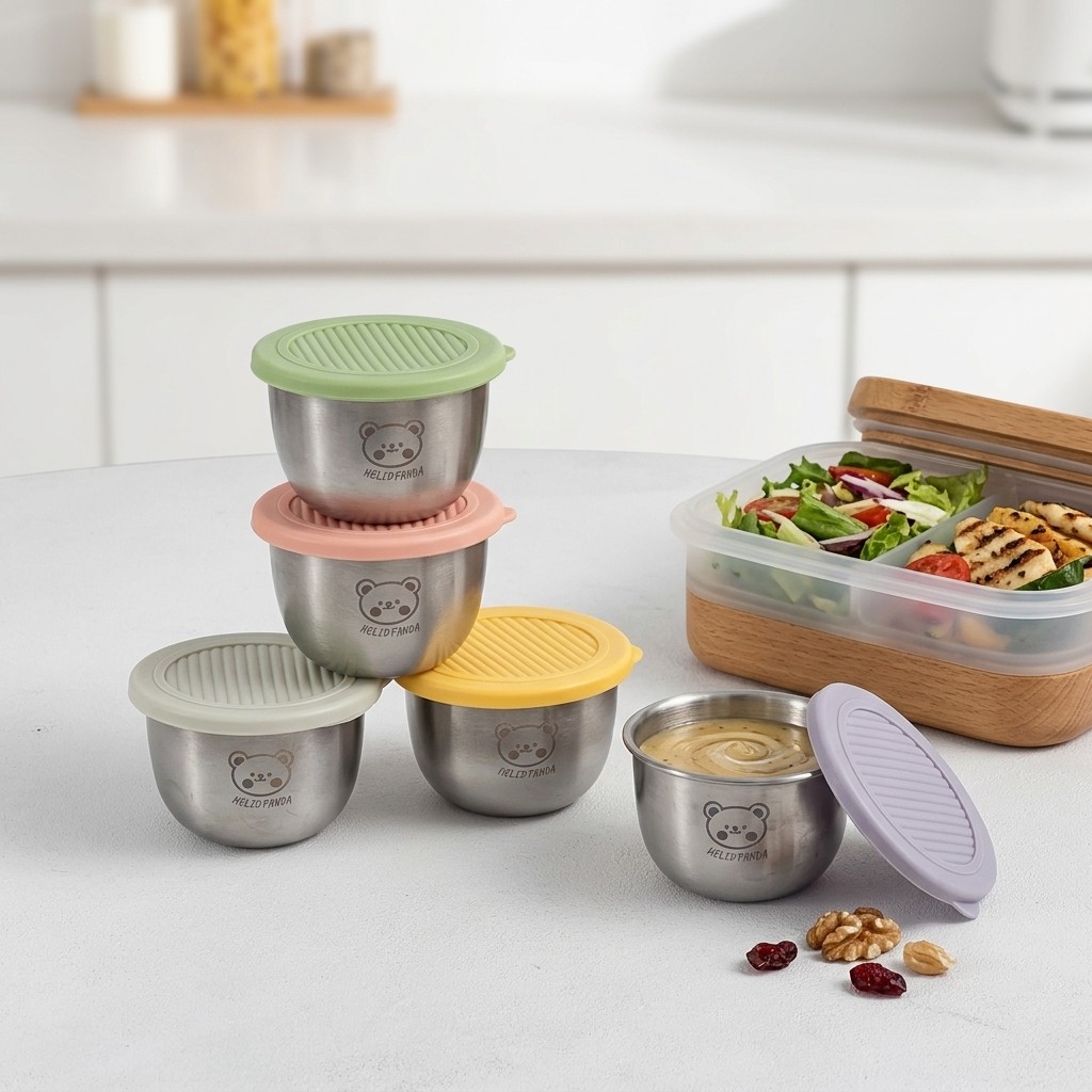 Sauce Dipping Cup - 1/6Pcs 304 Stainless Steel Dressing Sauce