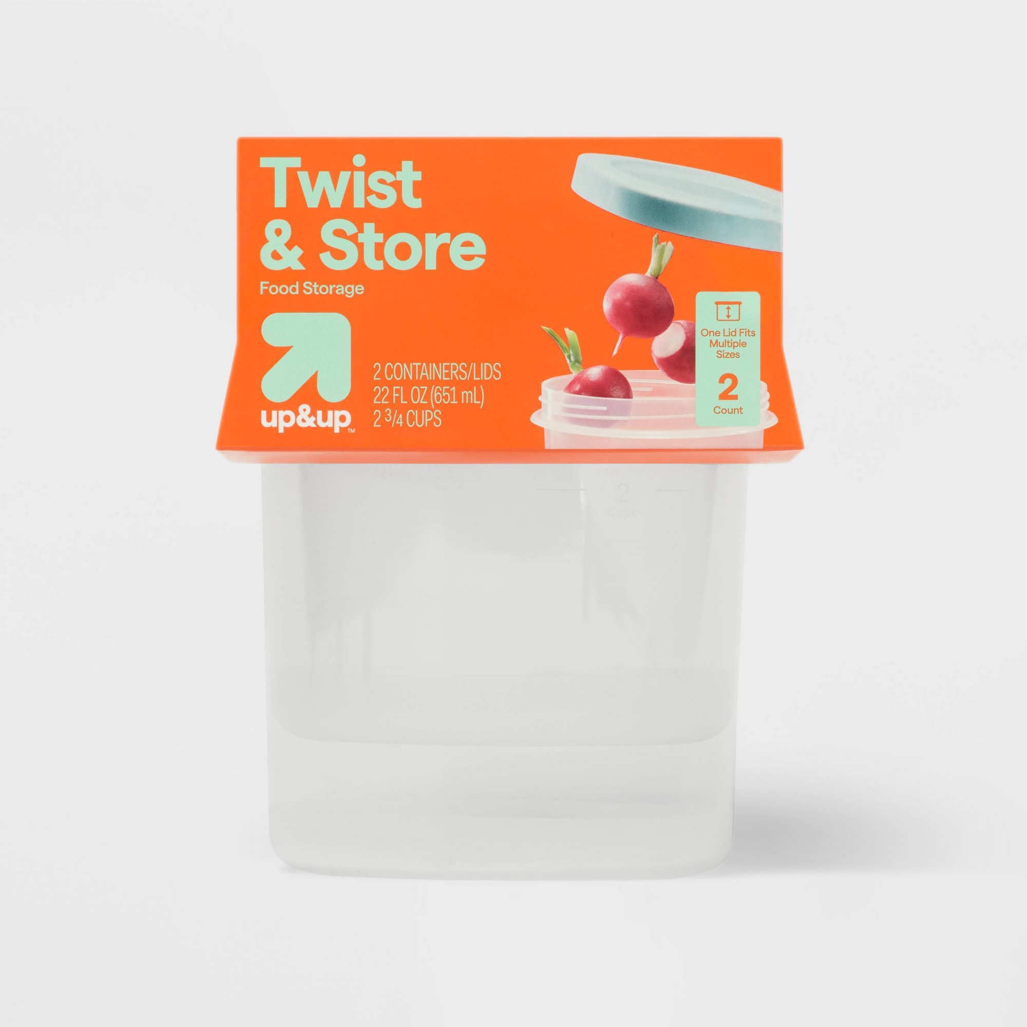 Meal Prep Jar - 2ct Large Round Twist Food Storage
