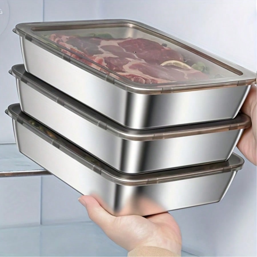 Meal Prep Lunch - 6pcs(3 Boxes+ 3 Lids) Stainless Steel