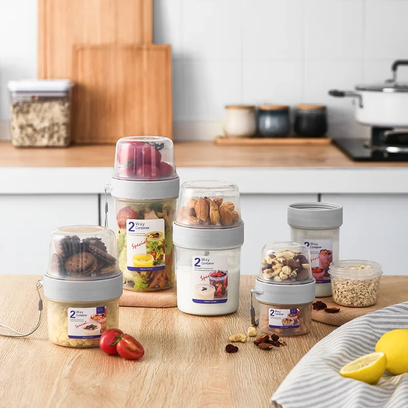 Meal Prep Jar - Breakfast Oatmeal Cereal Nut Yogurt Salad