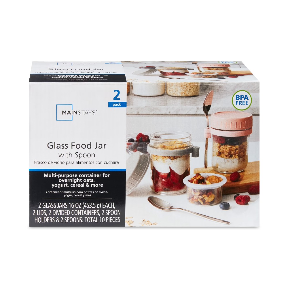 Meal Prep Jar - Portable Overnight Oats Food Jar and