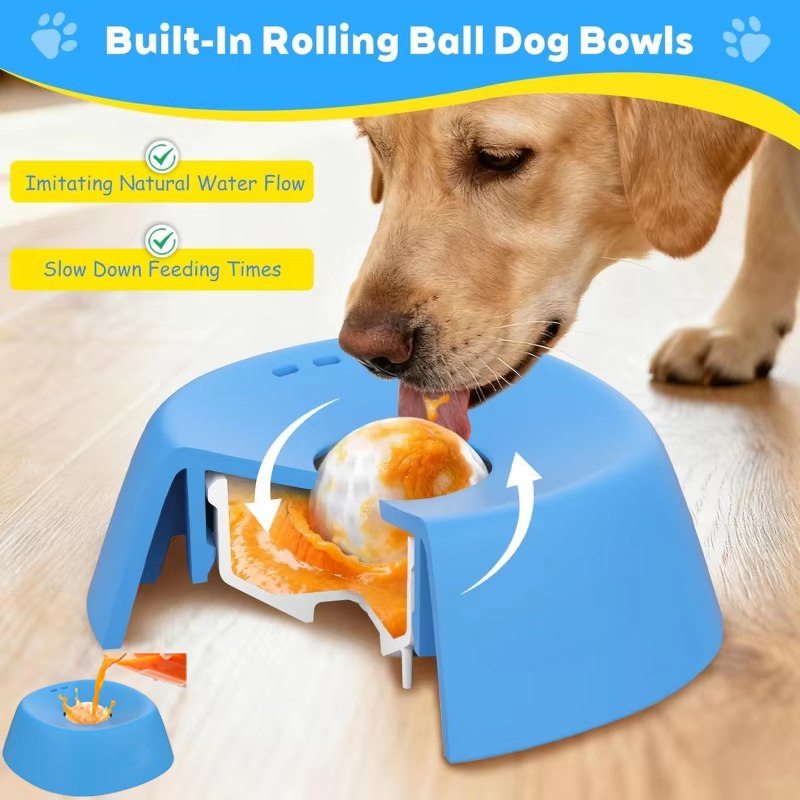Meal Prep Soup - Liquid Slow Dog Bowls Anti-slip Ball-shaped