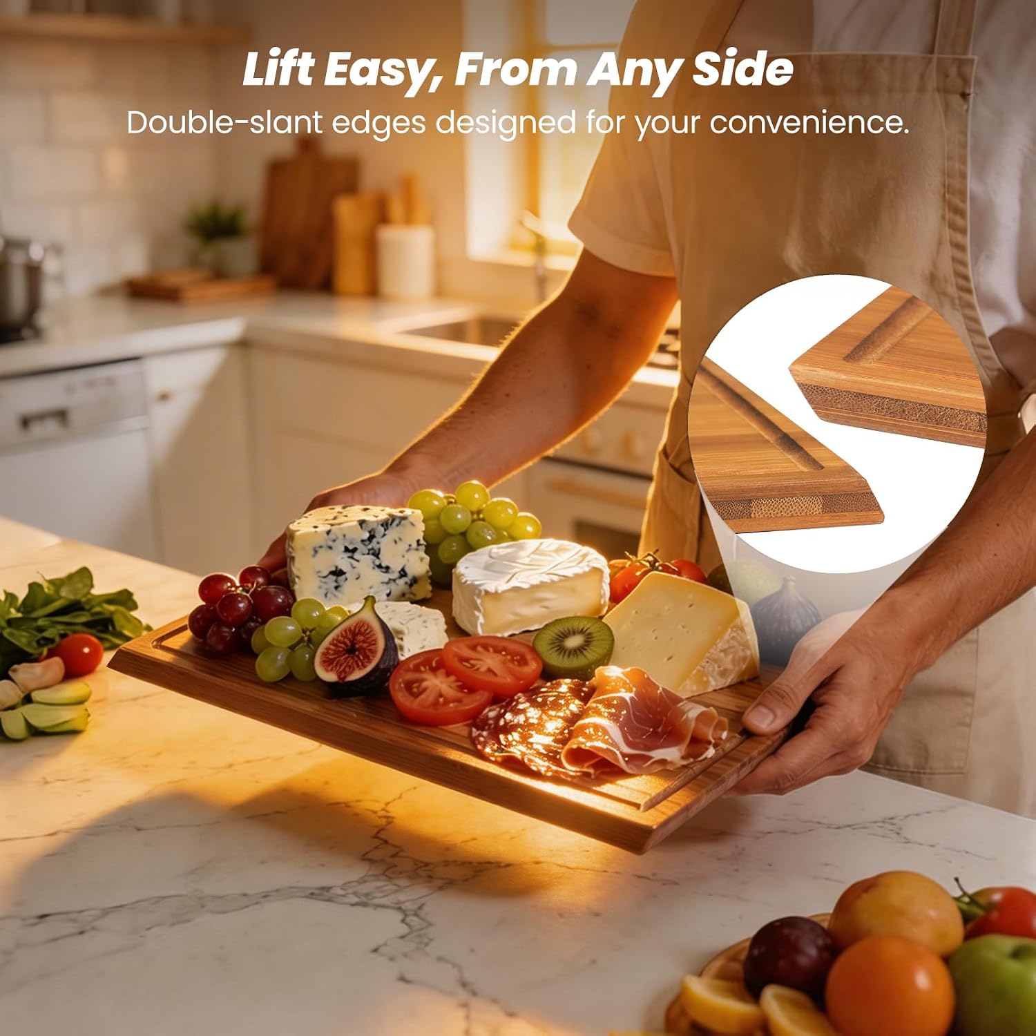 Bamboo Cutting Board Set With  - Meal Prep For Cutting 评论和价格