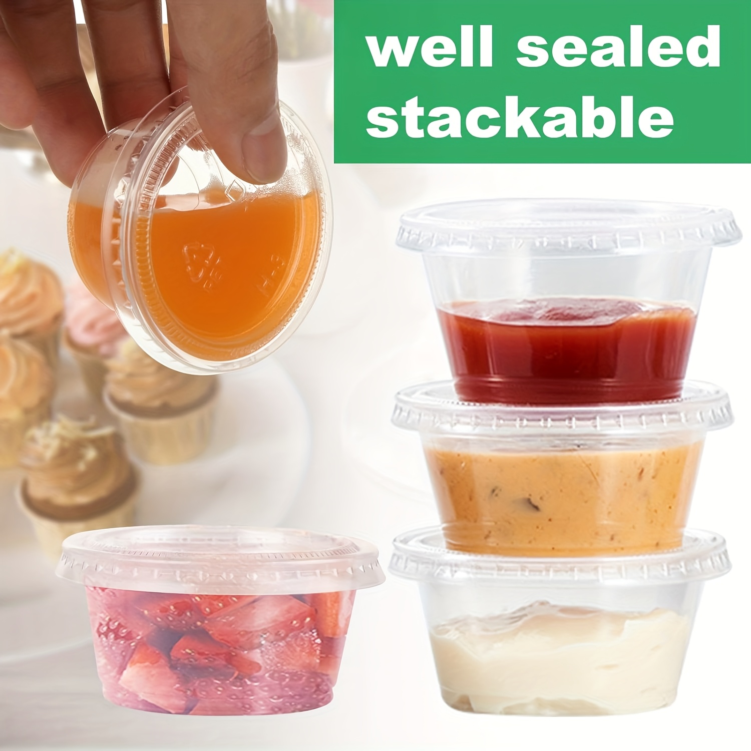 50/100pcs Disposable Sauce Sea - Meal Prep Jar 评论和价格