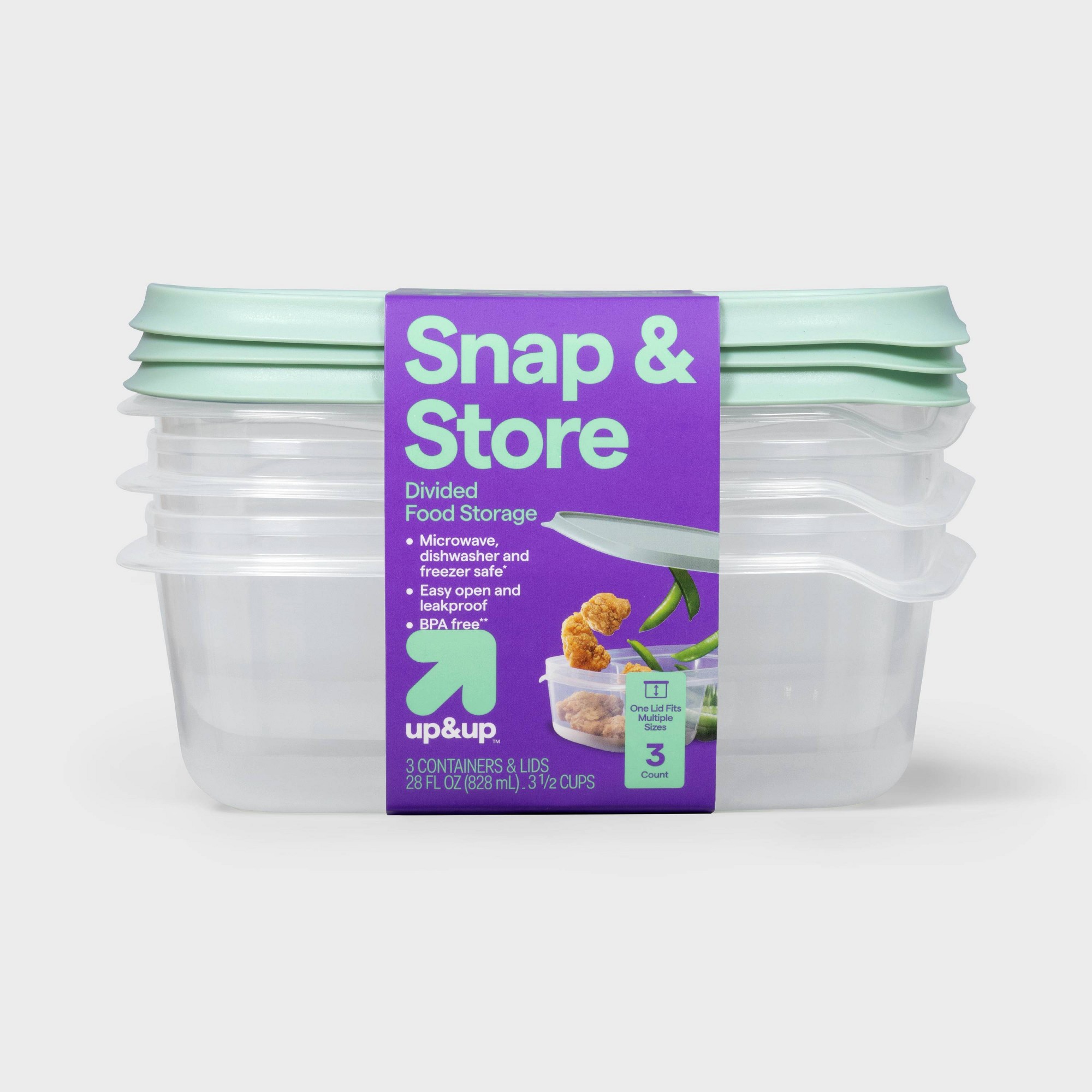 3ct Clear Plastic Divided Rect - Meal Prep Lunch 评论和价格