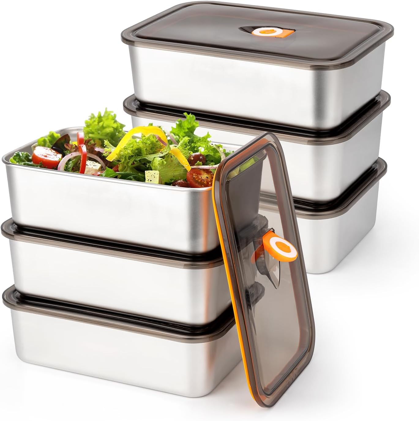 6 Pack(57oz) Stainless Steel F - Meal Prep Lunch 评论和价格