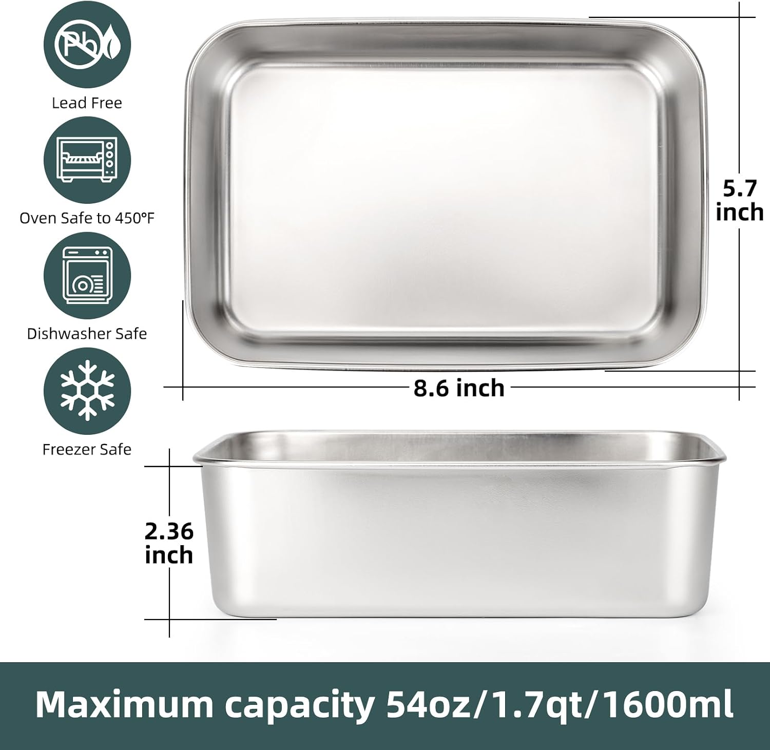 6 Pack(57oz) Stainless Steel F - Meal Prep Lunch 评论和价格