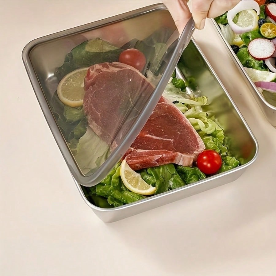 6pcs(3 Boxes+ 3 Lids) Stainles - Meal Prep Lunch 评论和价格
