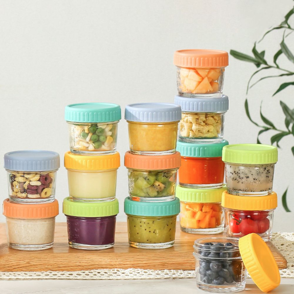 6pcs Glass Baby Food Jar Reusa - Sauce Dipping Cup 评论和价格