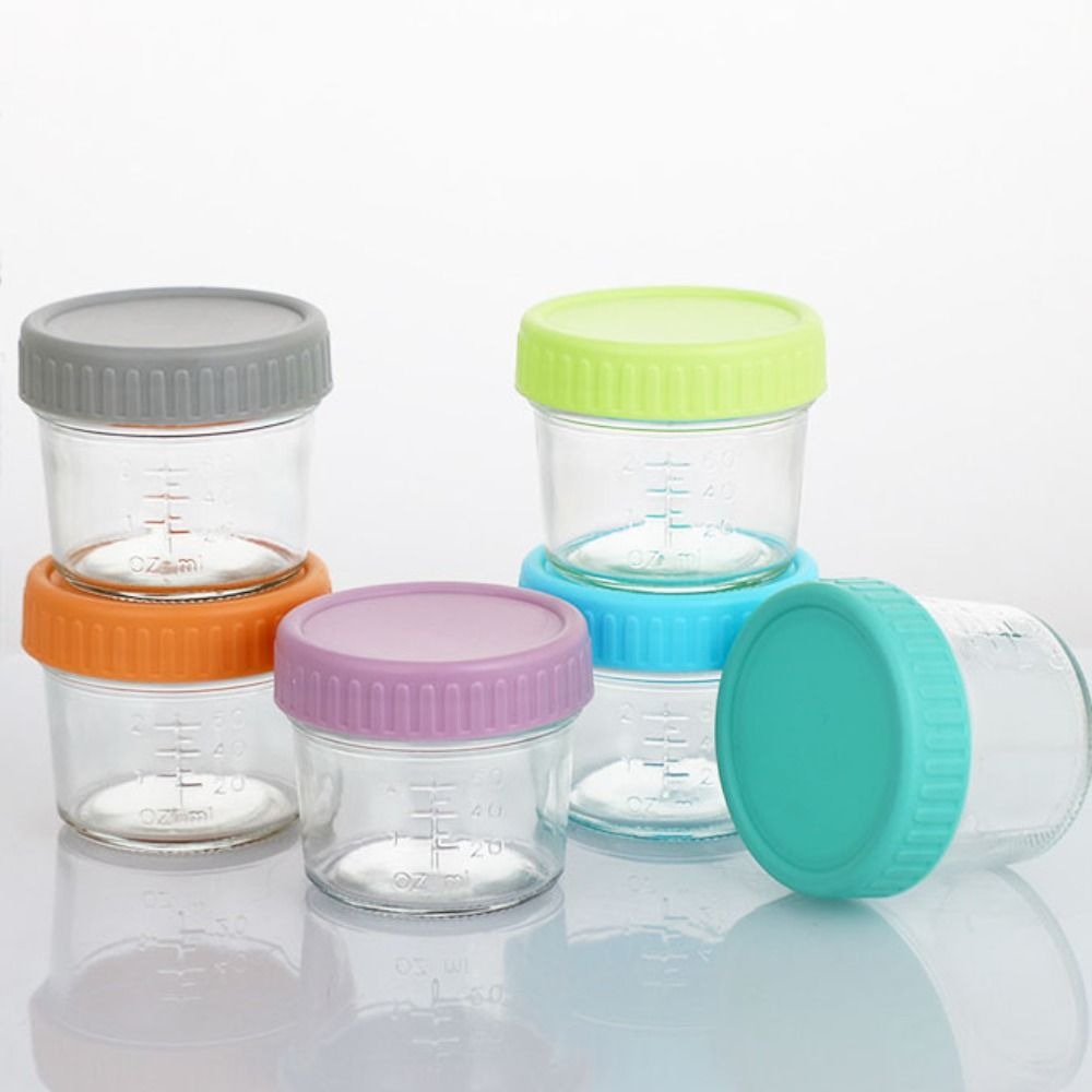 6pcs Glass Baby Food Jar Reusa - Sauce Dipping Cup 评论和价格