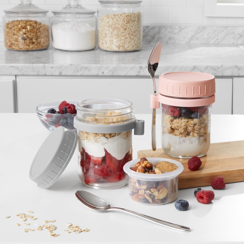 Portable Overnight Oats Food J - Meal Prep Jar 评论和价格