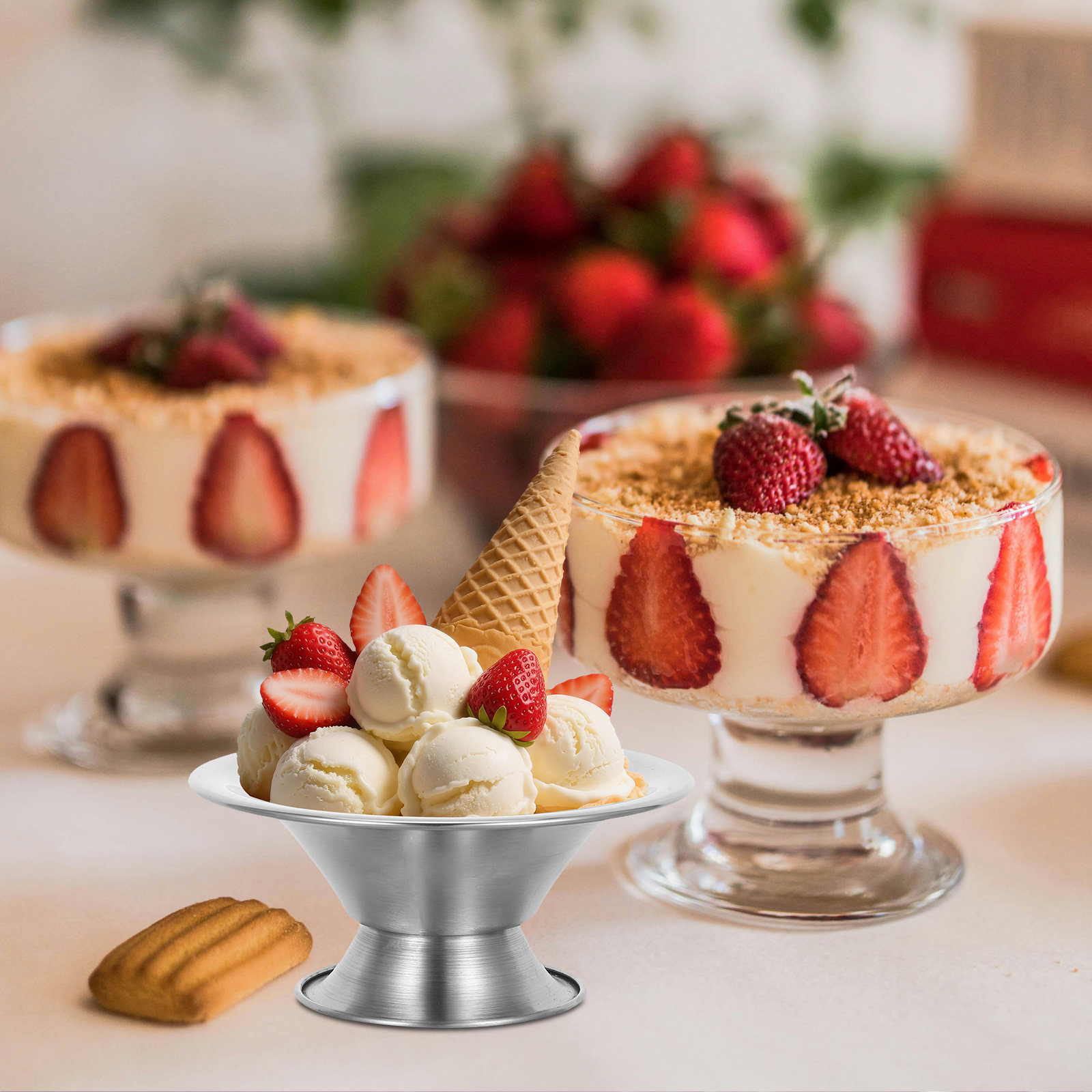 Stainless Steel Ice Cream Bowl - Sauce Dipping Cup 评论和价格