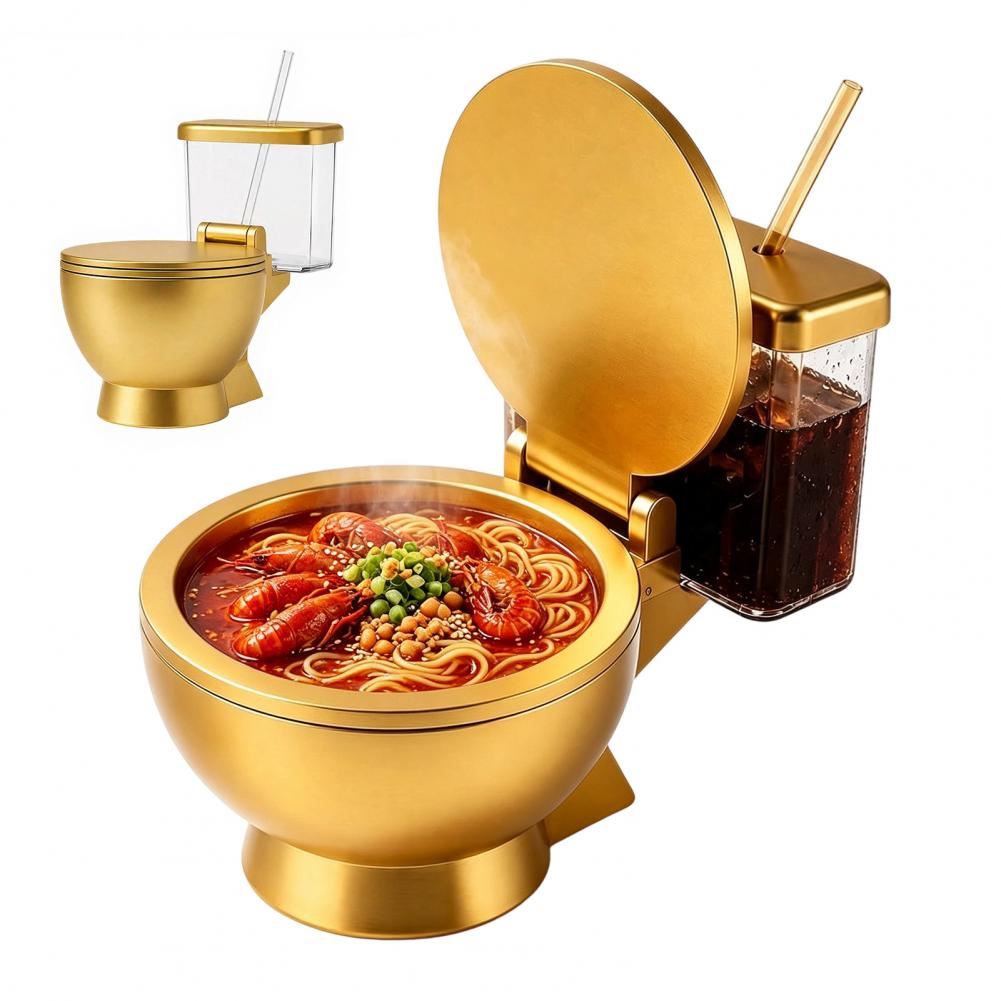 Toilet Shaped Ramen Bowl Set,  - Meal Prep Soup 评论和价格