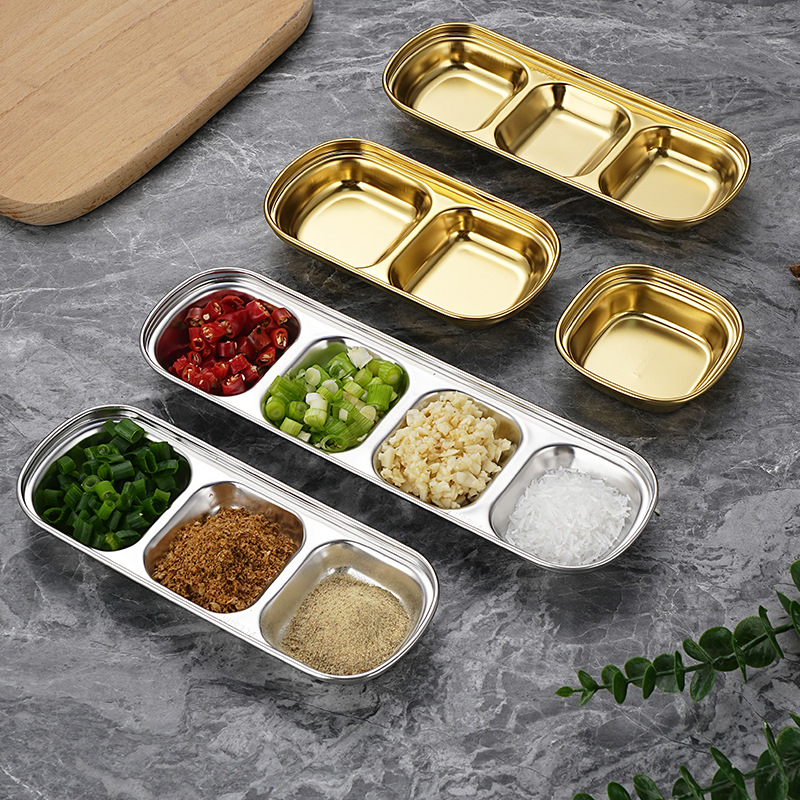 Stainless Steel Divided Dip Bo - Sauce Dipping Cup 评论和价格