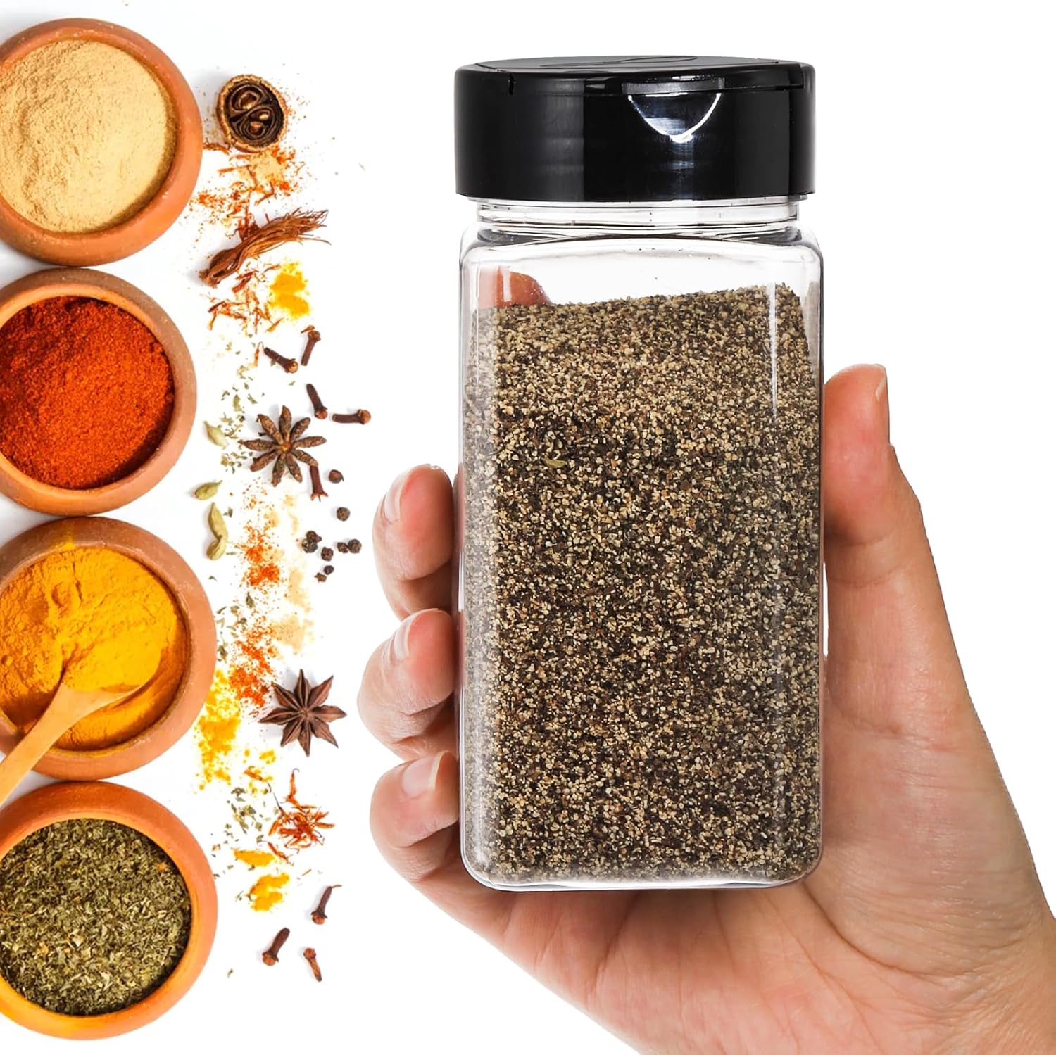 Square Large Plastic Spice Jar - Meal Prep Jar 评论和价格