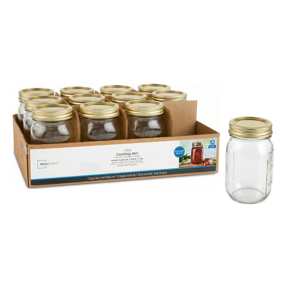 16 oz Mason Jars, Regular Mout - Meal Prep Jar 评论和价格