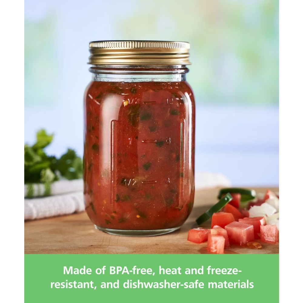 16 oz Mason Jars, Regular Mout - Meal Prep Jar 评论和价格