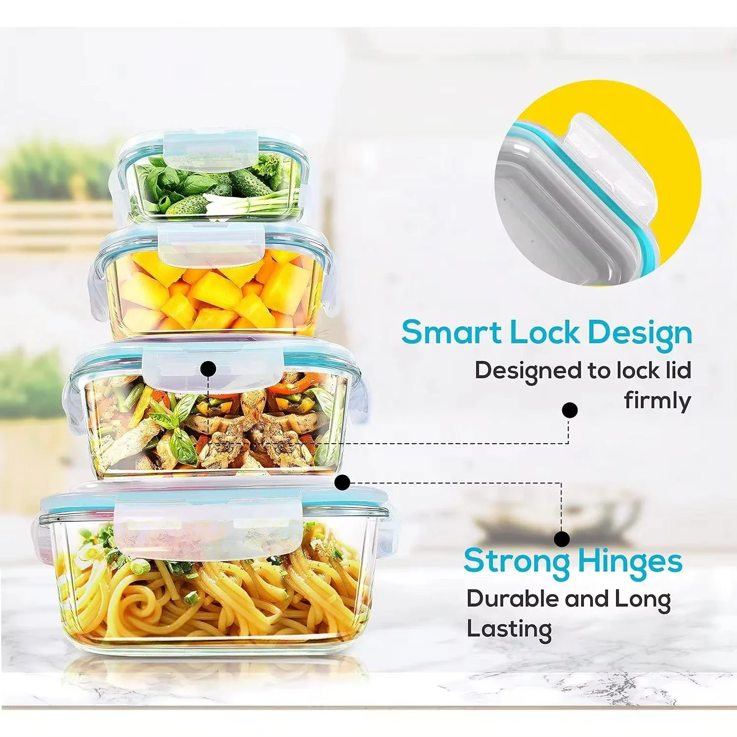Glass Lunch Box Food Storage C - Meal Prep Lunch 评论和价格