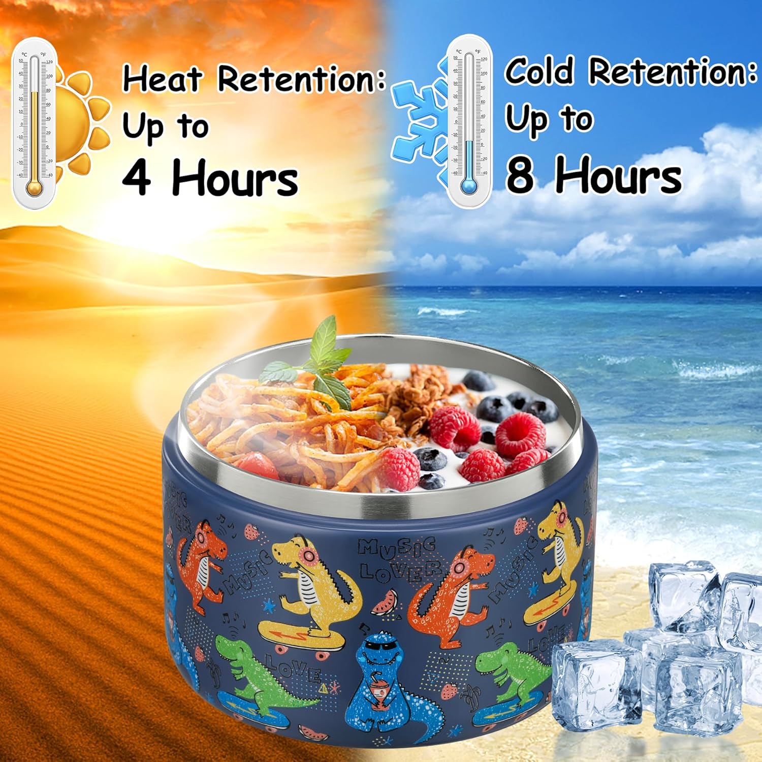 12oz Insulated Vacuum Food Jar - Meal Prep Soup 评论和价格