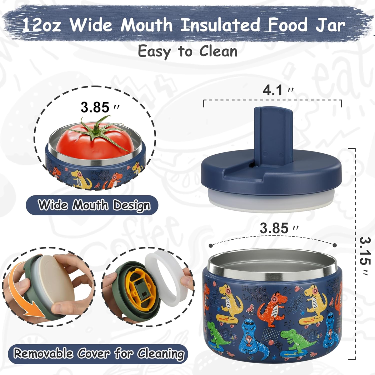 12oz Insulated Vacuum Food Jar - Meal Prep Soup 评论和价格