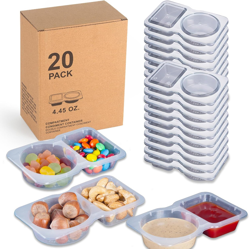 20pcs Portable Dual Compartmen - Sauce Dipping Cup 评论和价格