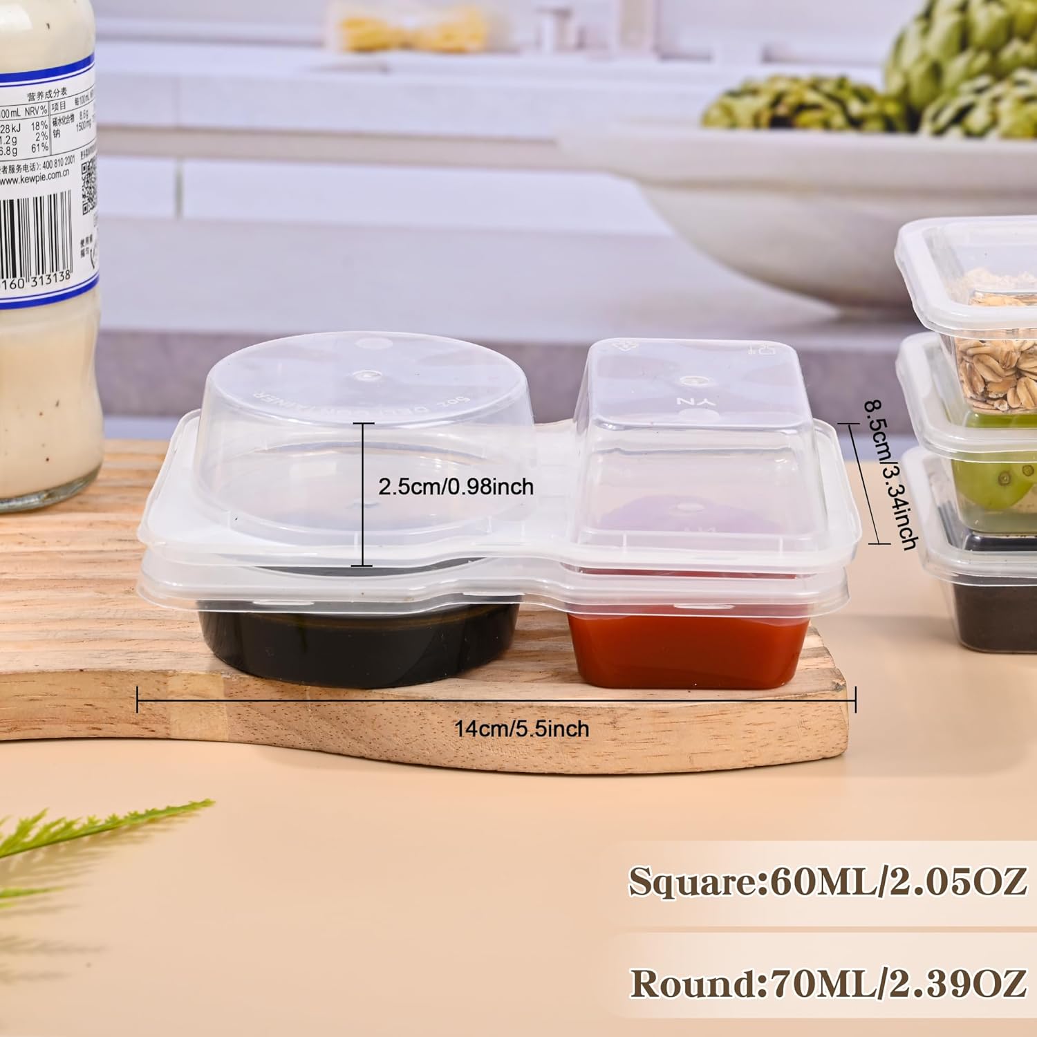 20pcs Portable Dual Compartmen - Sauce Dipping Cup 评论和价格
