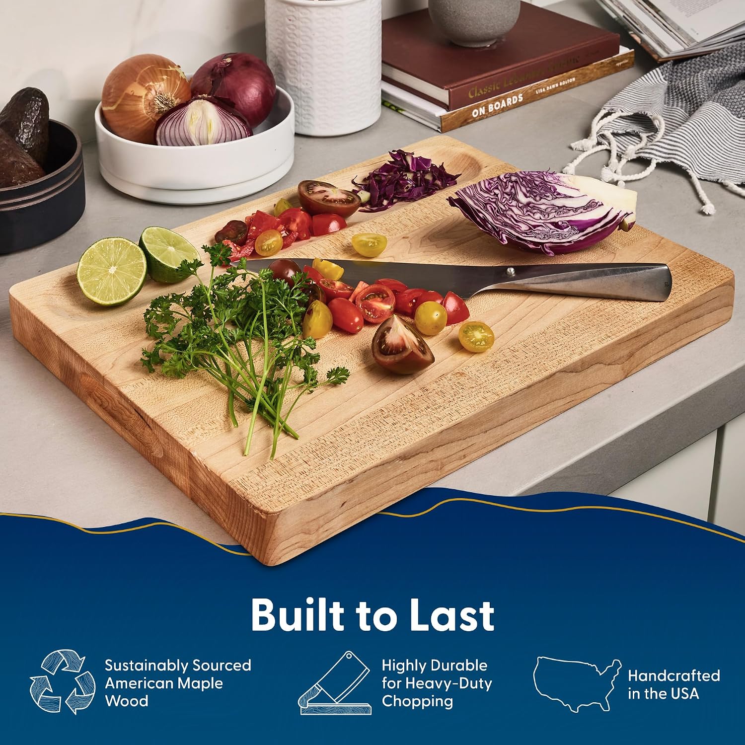 Hard Maple Wood Cutting Board, - Meal Prep For Cutting 评论和价格