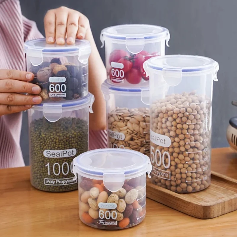 1/4PCS Sealed Jars With Scale  - Meal Prep Jar 评论和价格